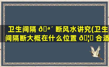 卫生间隔 🪴 断风水讲究(卫生间隔断大概在什么位置 🦄 合适)